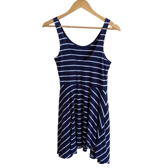H&M DIVIDED Ladies' Navy Striped Mini Skater Dress - Picture 5 of 10